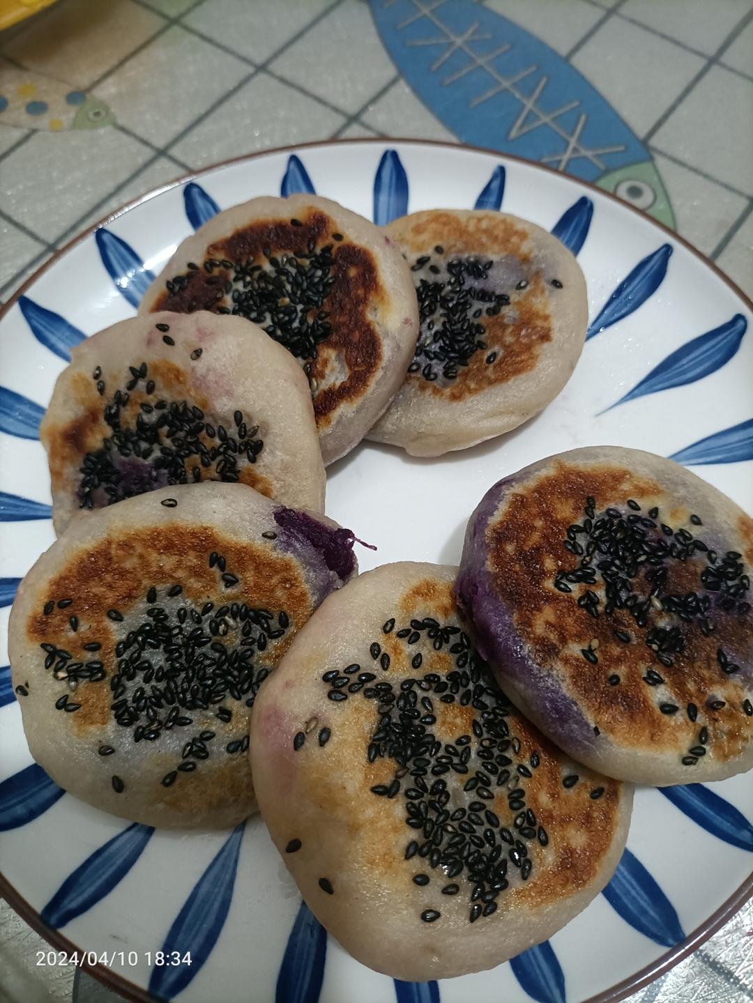 山药紫薯饼