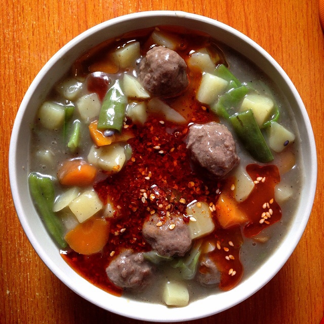 豆豆常有理做的肉丸胡辣汤