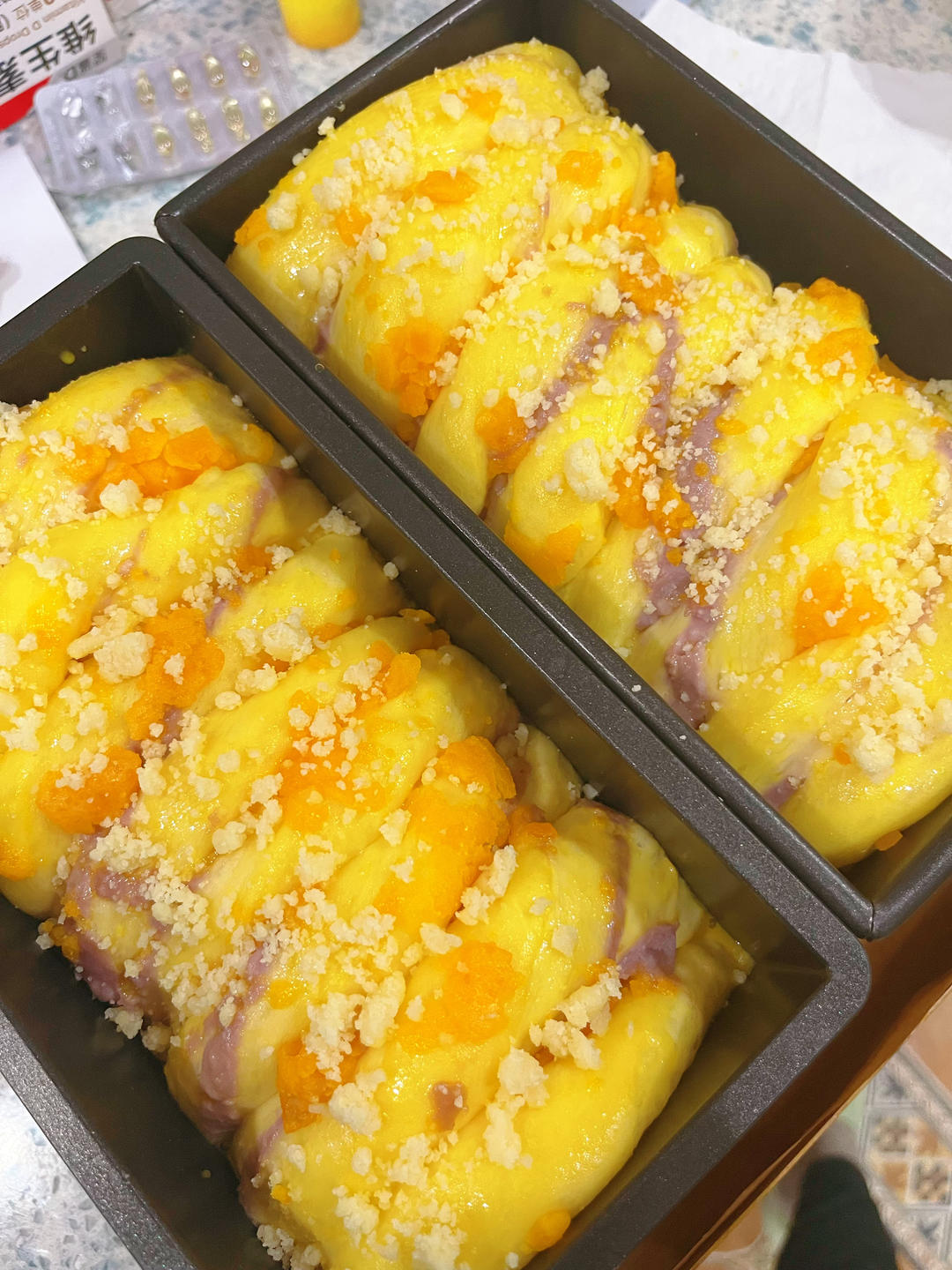 芋泥咸蛋黄吐司｜料多超满足｜神仙搭配