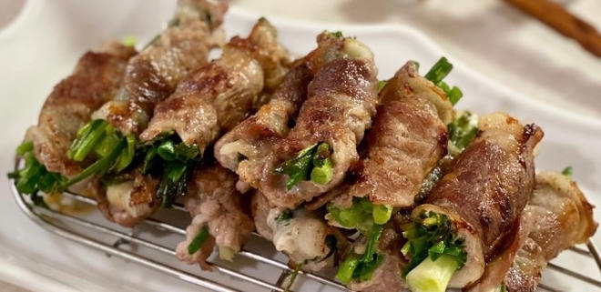 五花肉卷葱2⃣️白钟元菜谱的做法
