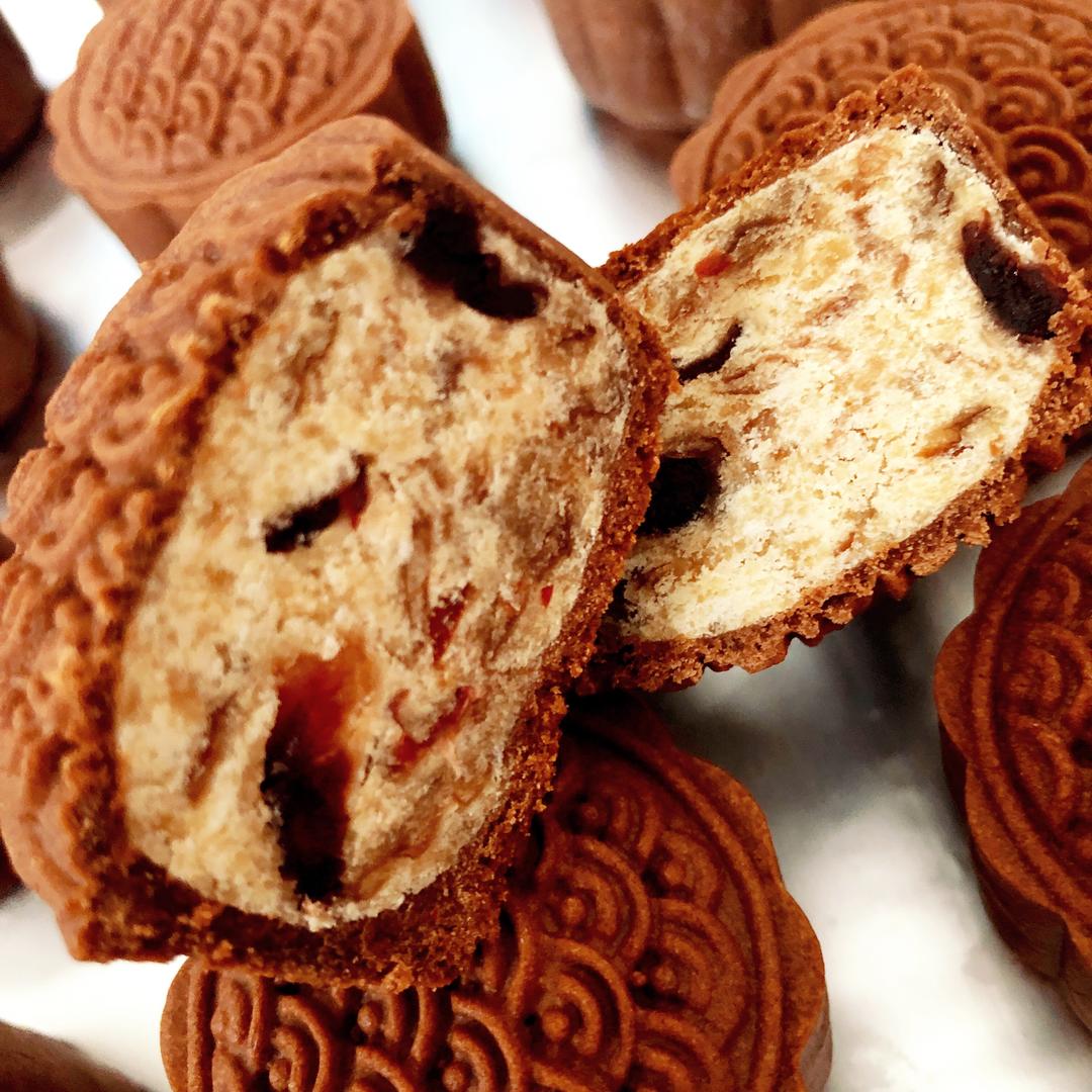 巧克力蔓越莓玫瑰月饼