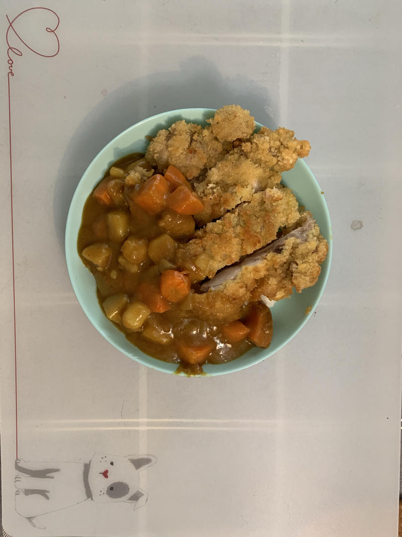炸鸡排咖喱饭