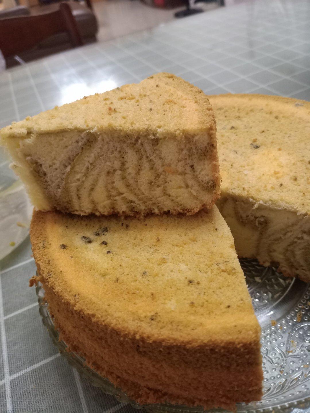 抹茶酸奶斑马纹戚风蛋糕