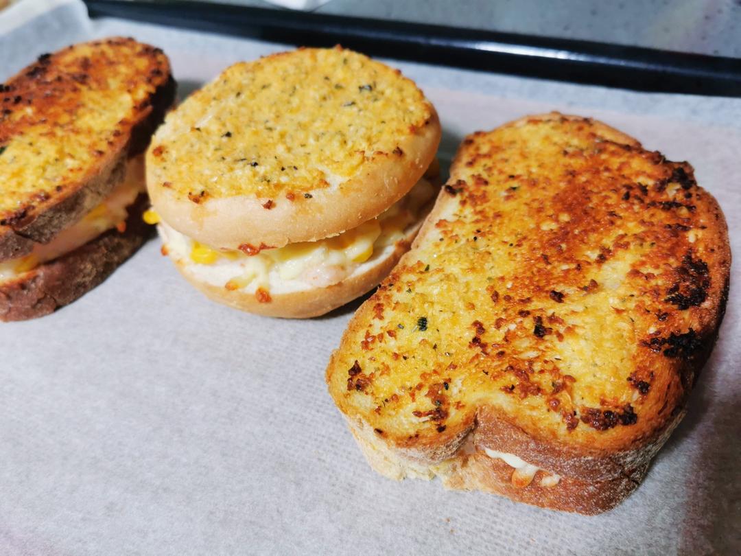 ins超火蒜香芝士面包虾🍤全麦版虾滑吐司