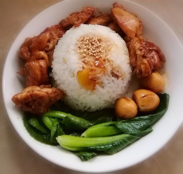 可乐鸡腿盖饭