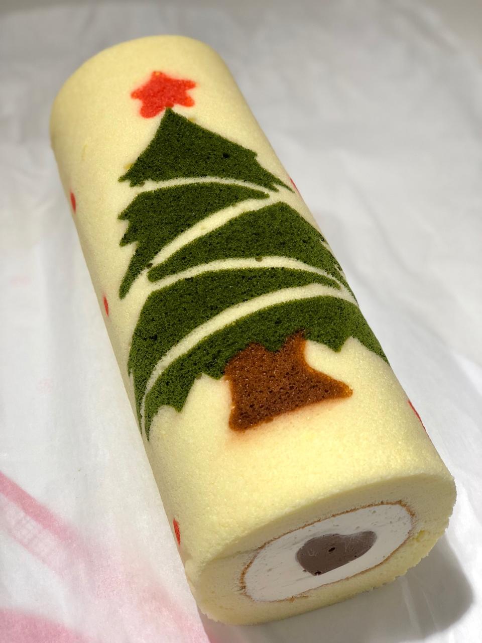 瑗瑗妈咪wjy做的圣诞树蛋糕卷