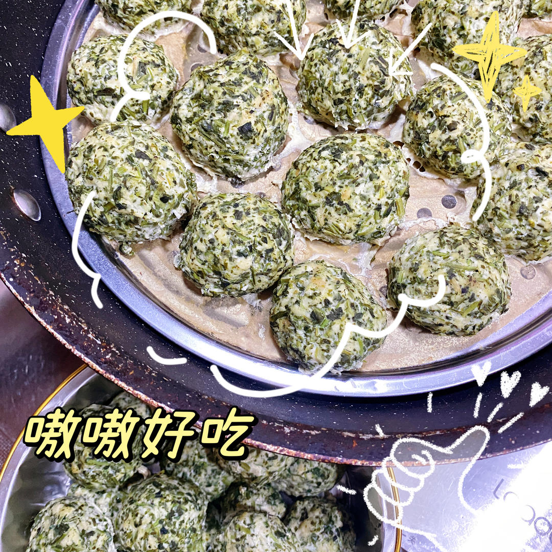 荠菜鸡肉丸子