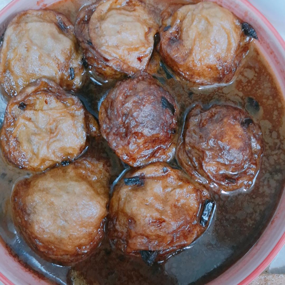 红烧油面筋塞肉