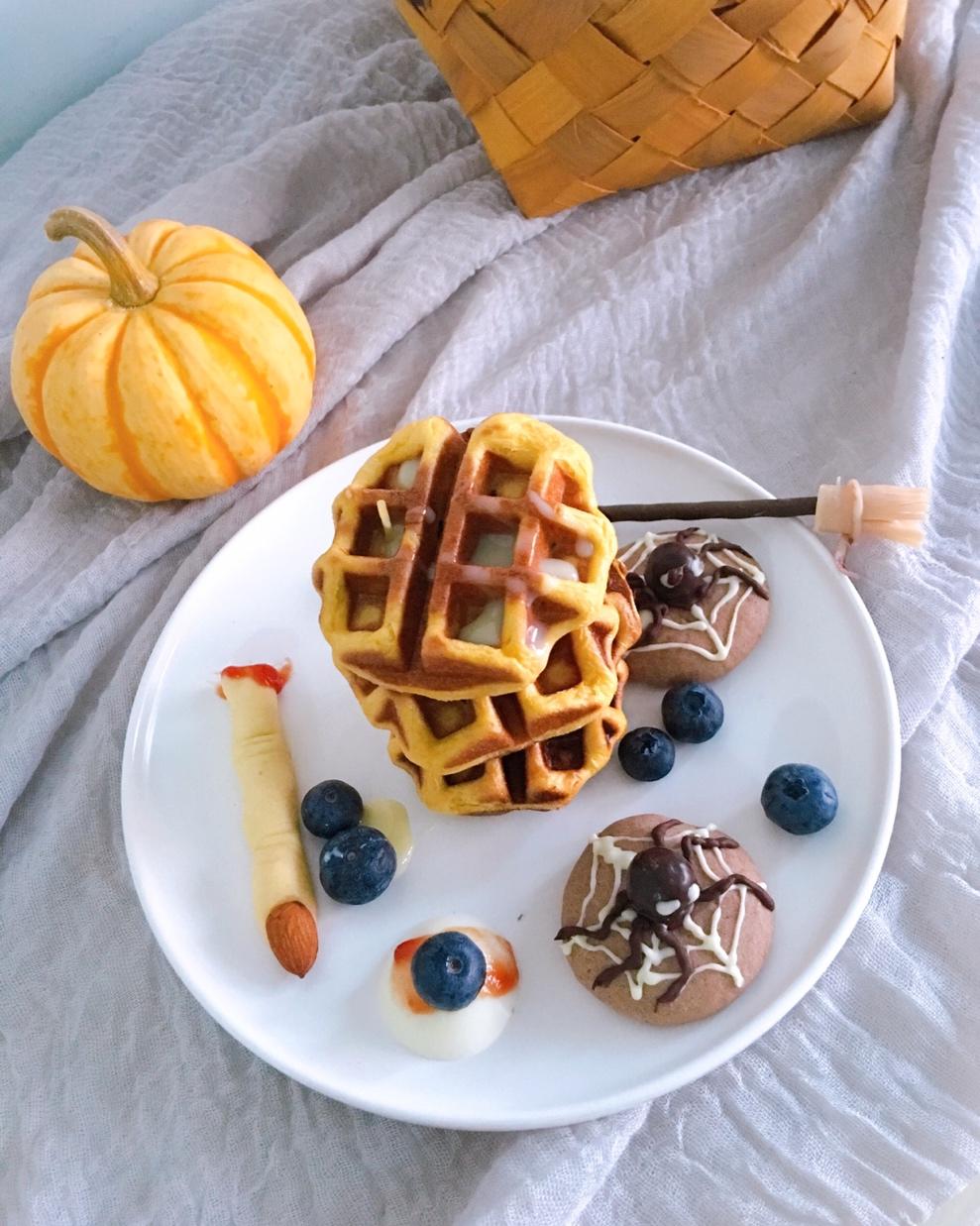 南瓜蜜红豆华夫饼