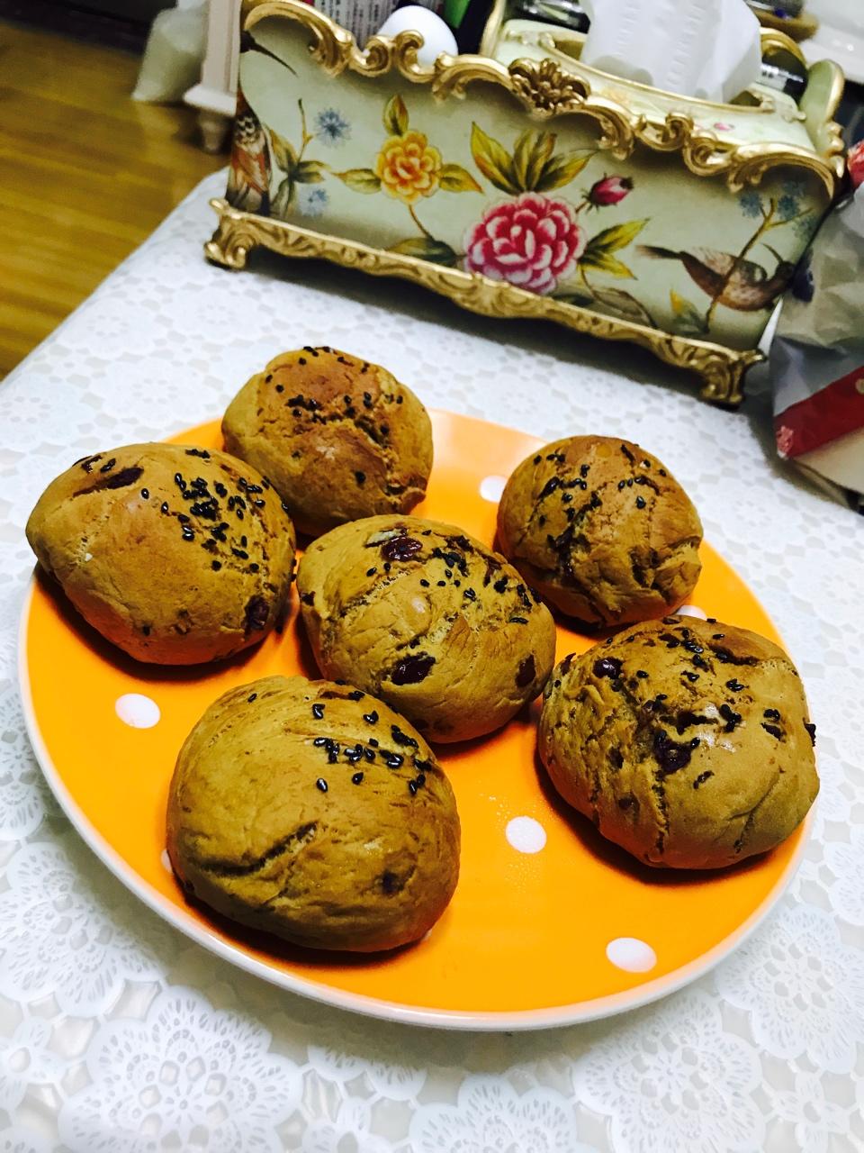 蔓越莓核桃营养小面包（无盐无糖无黄油浓郁麦香）