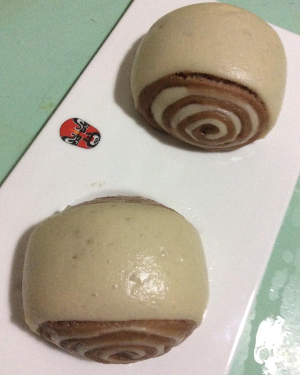 可可双色馒头