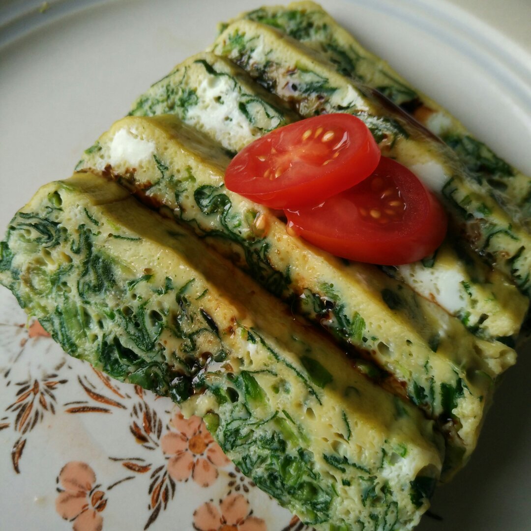 蘸汁菠菜鸡蛋糕——春季养生多吃菠菜