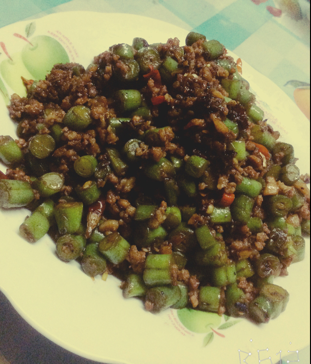 肉沫豆角下饭菜