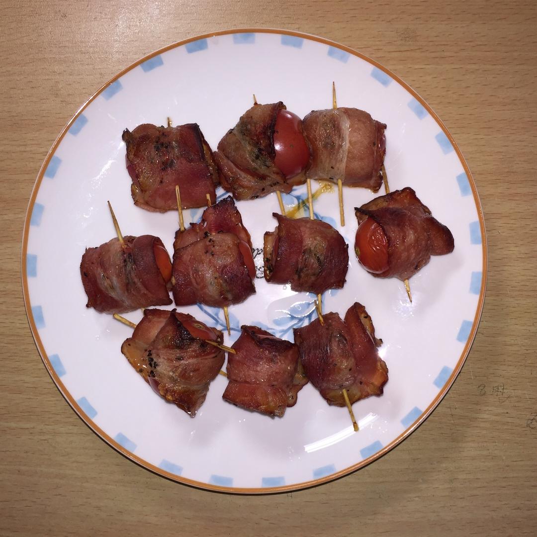 香烤培根圣女果卷