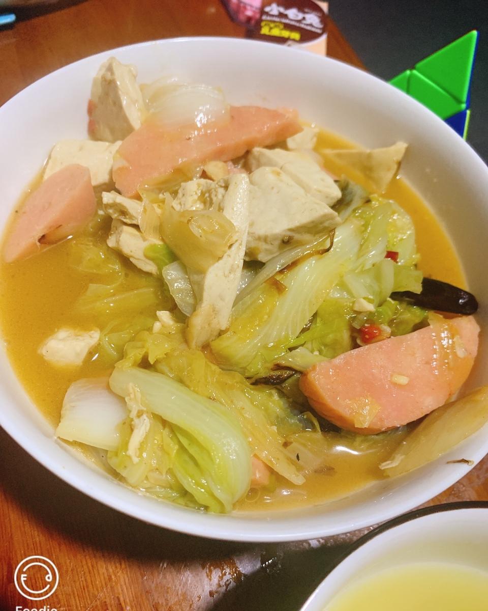 清淡的大白菜炖豆腐