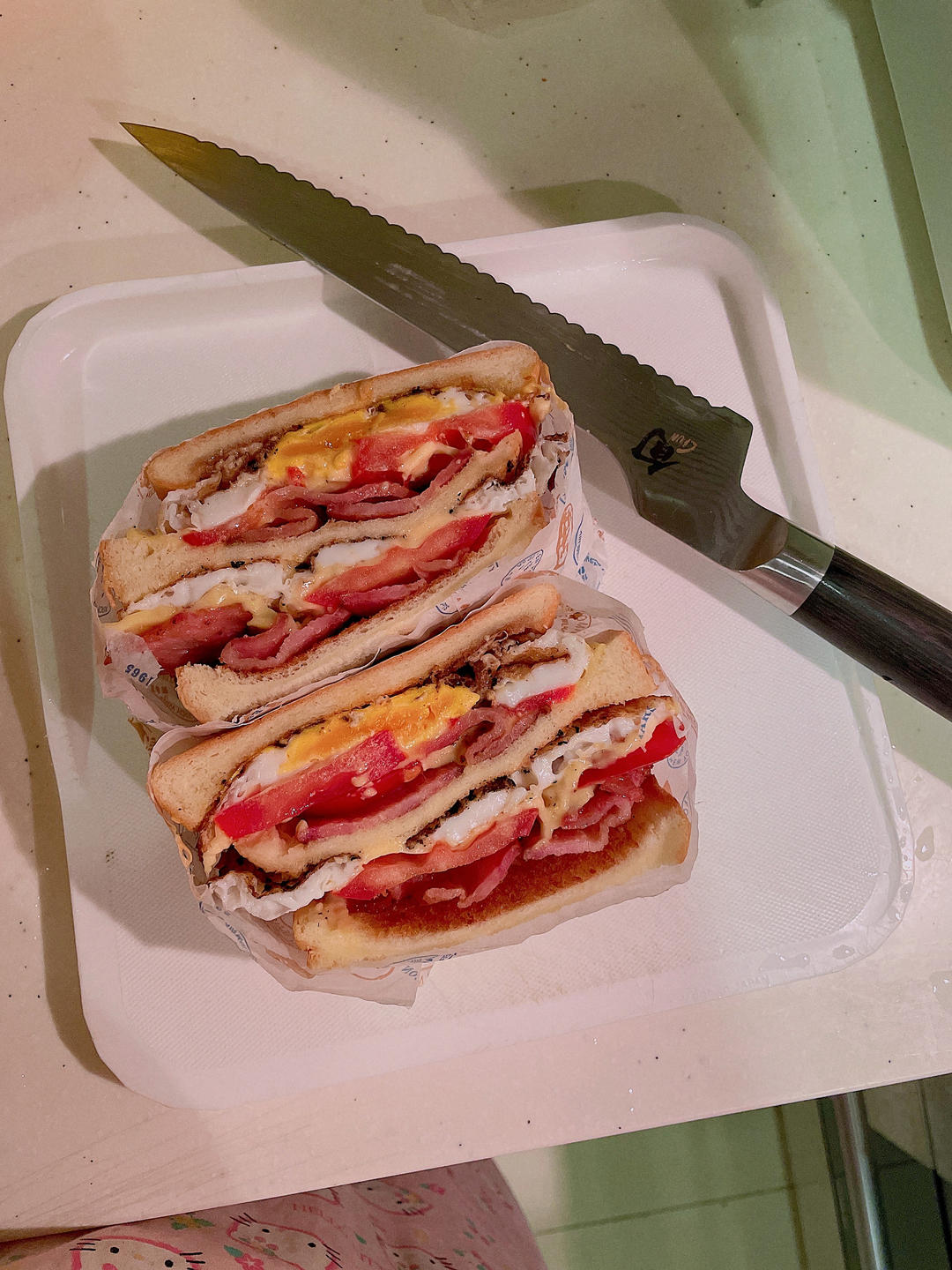 早餐三明治🥪在宿舍也能做（附包法）