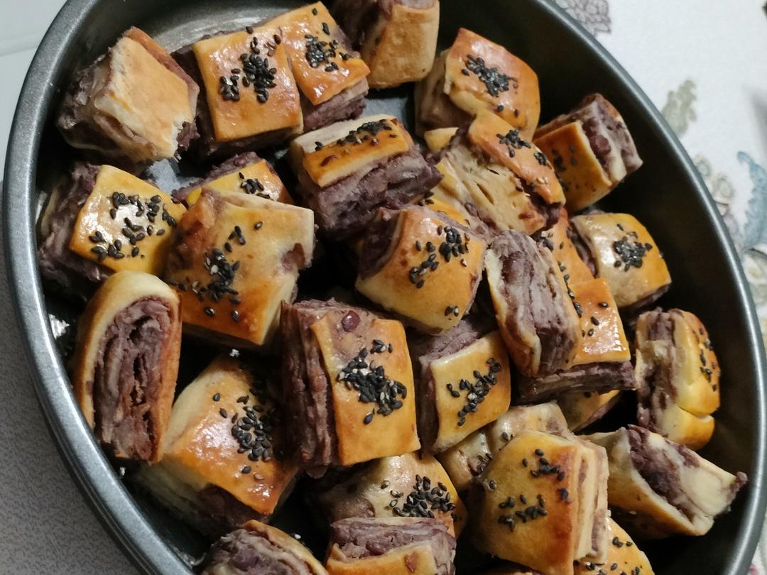 丹麦红豆面包块（消耗蜜红豆）