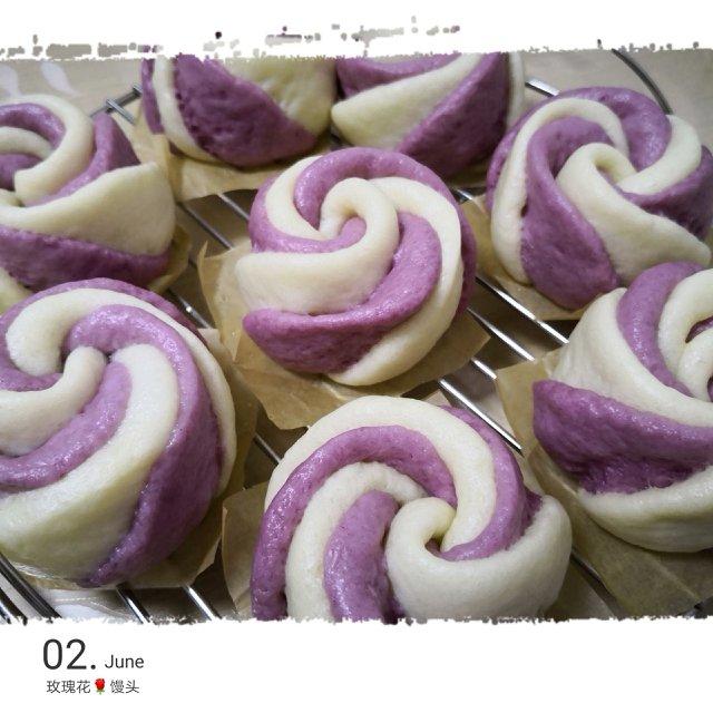 紫薯玫瑰花馒头