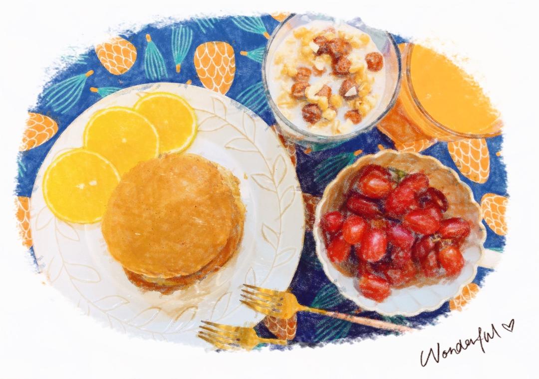 无油无糖香蕉松饼