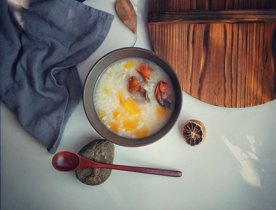 蚝干腊鸭肾南瓜粥的做法