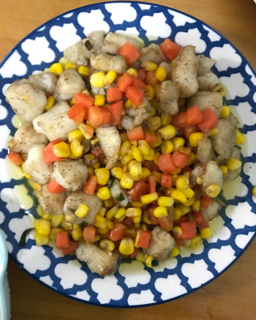当龙利鱼（或巴沙鱼）遇到玉米【妞的食记】