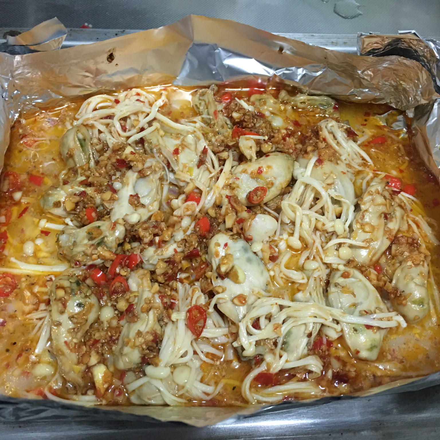 锡纸烤生蚝