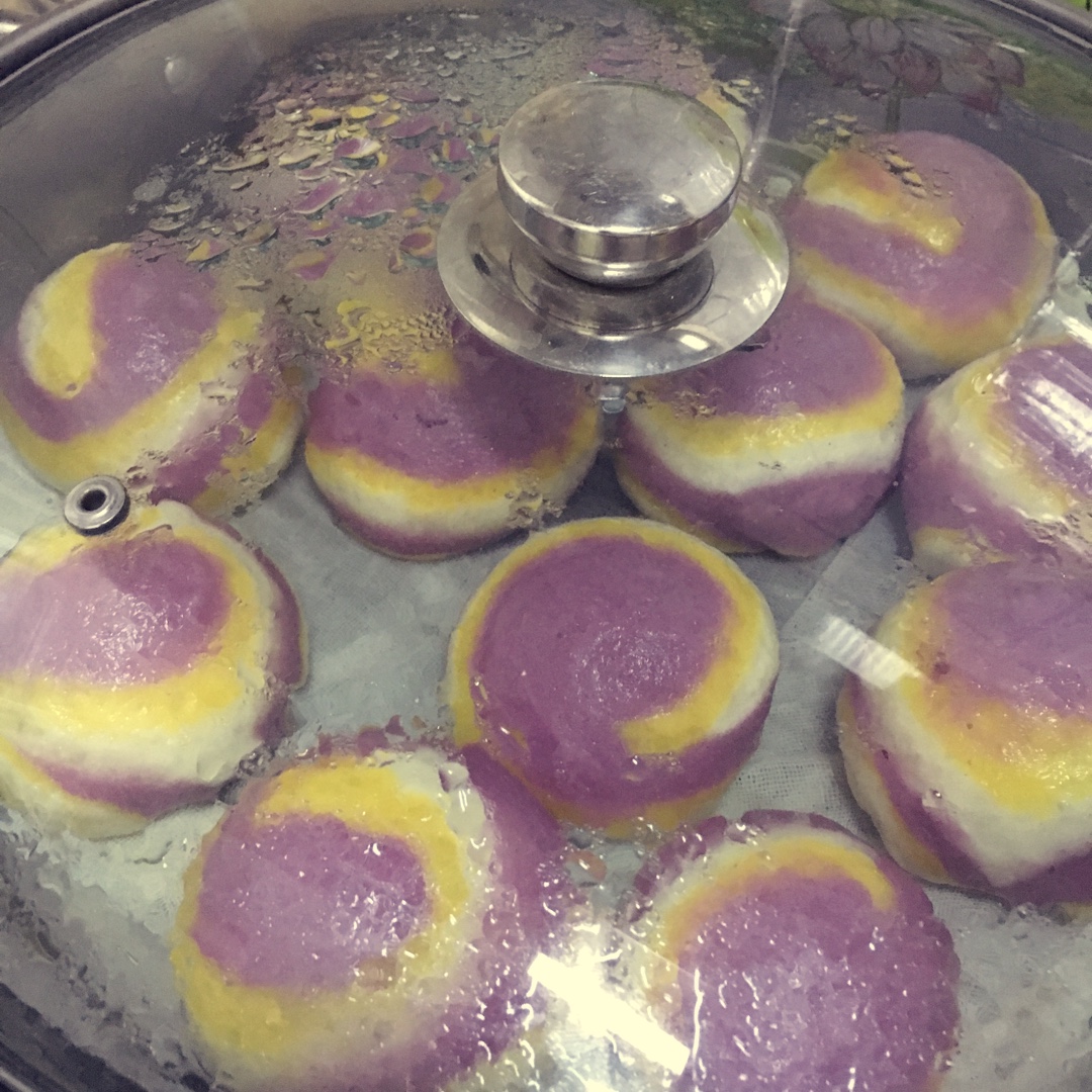 紫薯、南瓜螺旋馒头