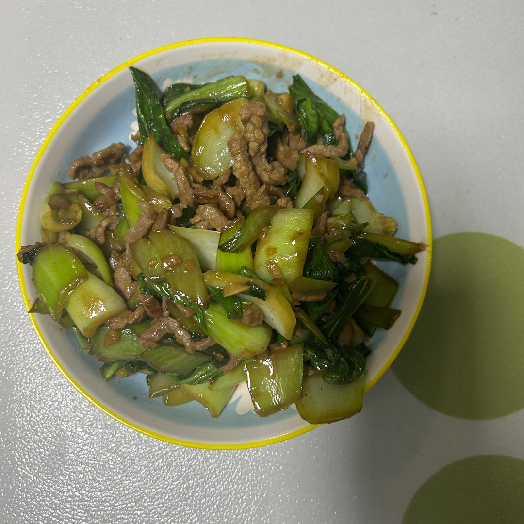 青菜炒肉丝