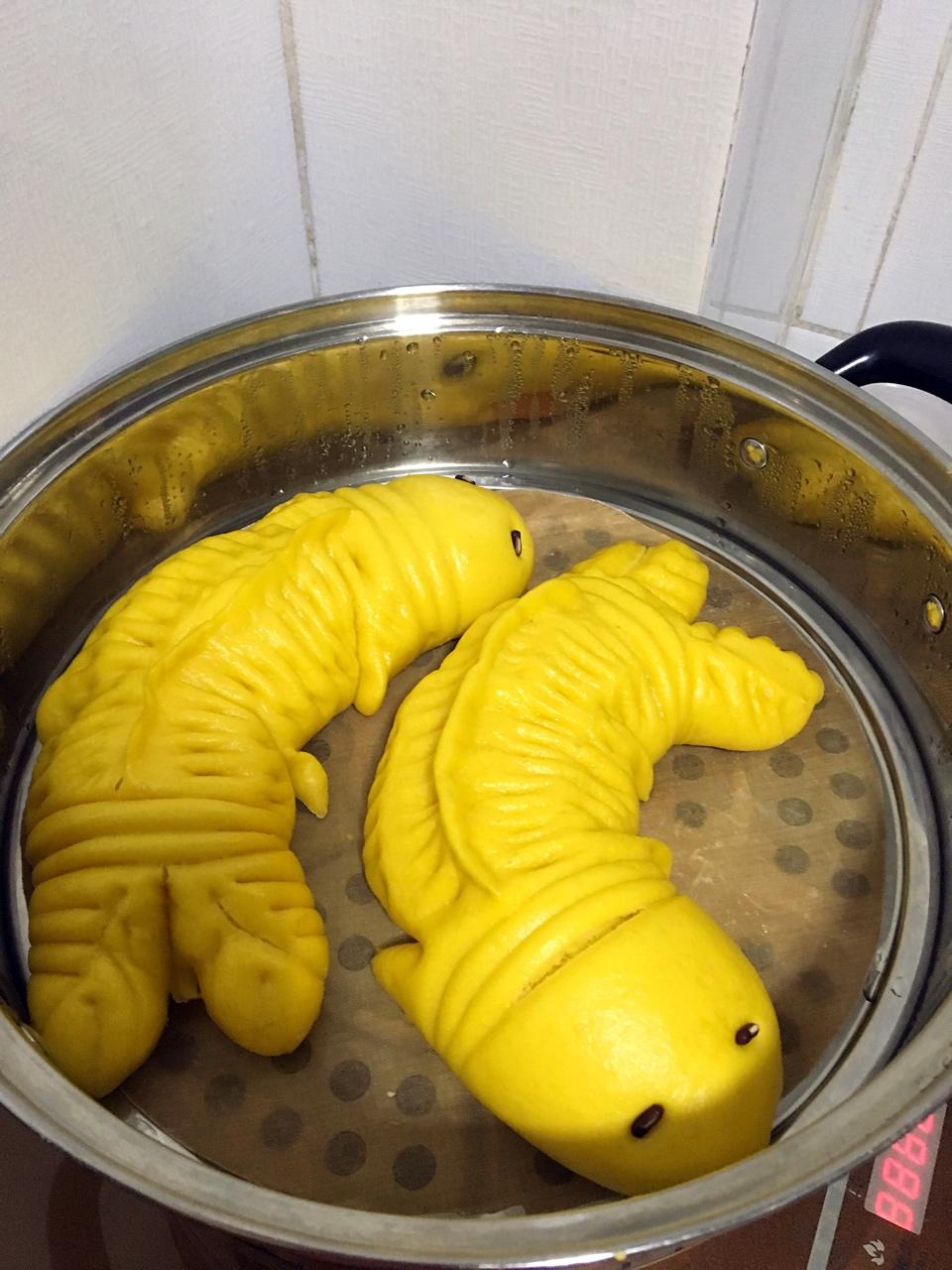 南瓜紫薯花样馒头