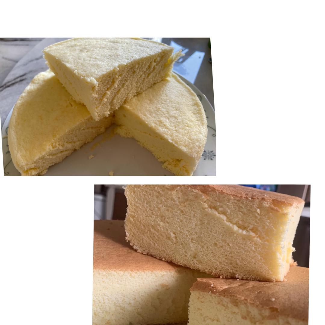 8寸戚風蛋糕【烤与蒸（蒸箱蒸与煤气炉蒸），厨师机与电动打蛋器打发蛋白】学做之笔记的做法