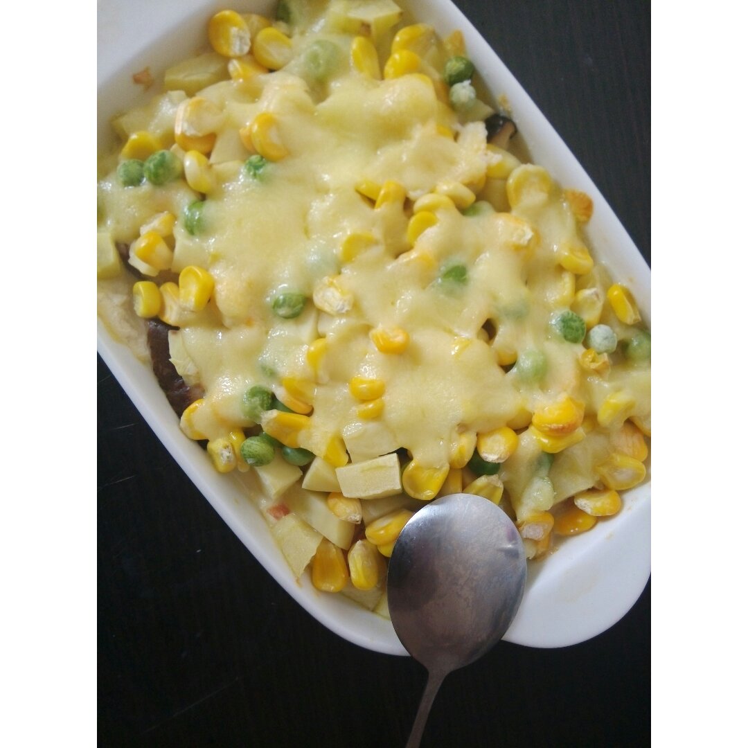 低卡香菇培根焗豆腐