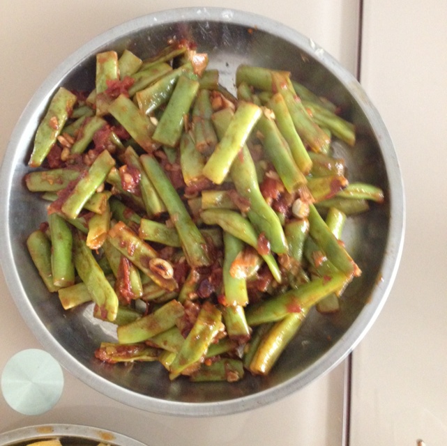 西红柿炒长豆角