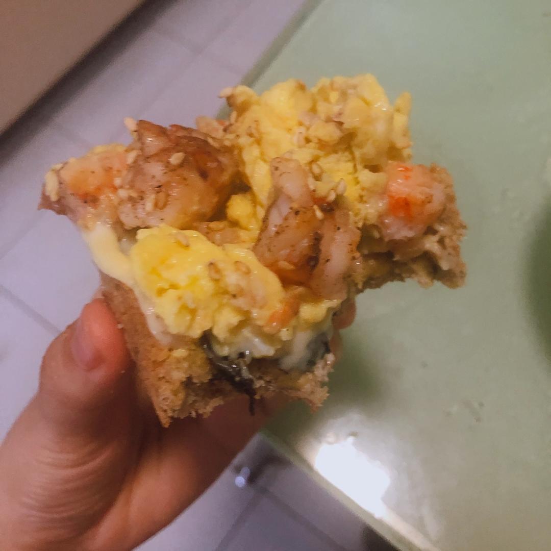 和风海苔虾滑蛋三明治【健康一手握】