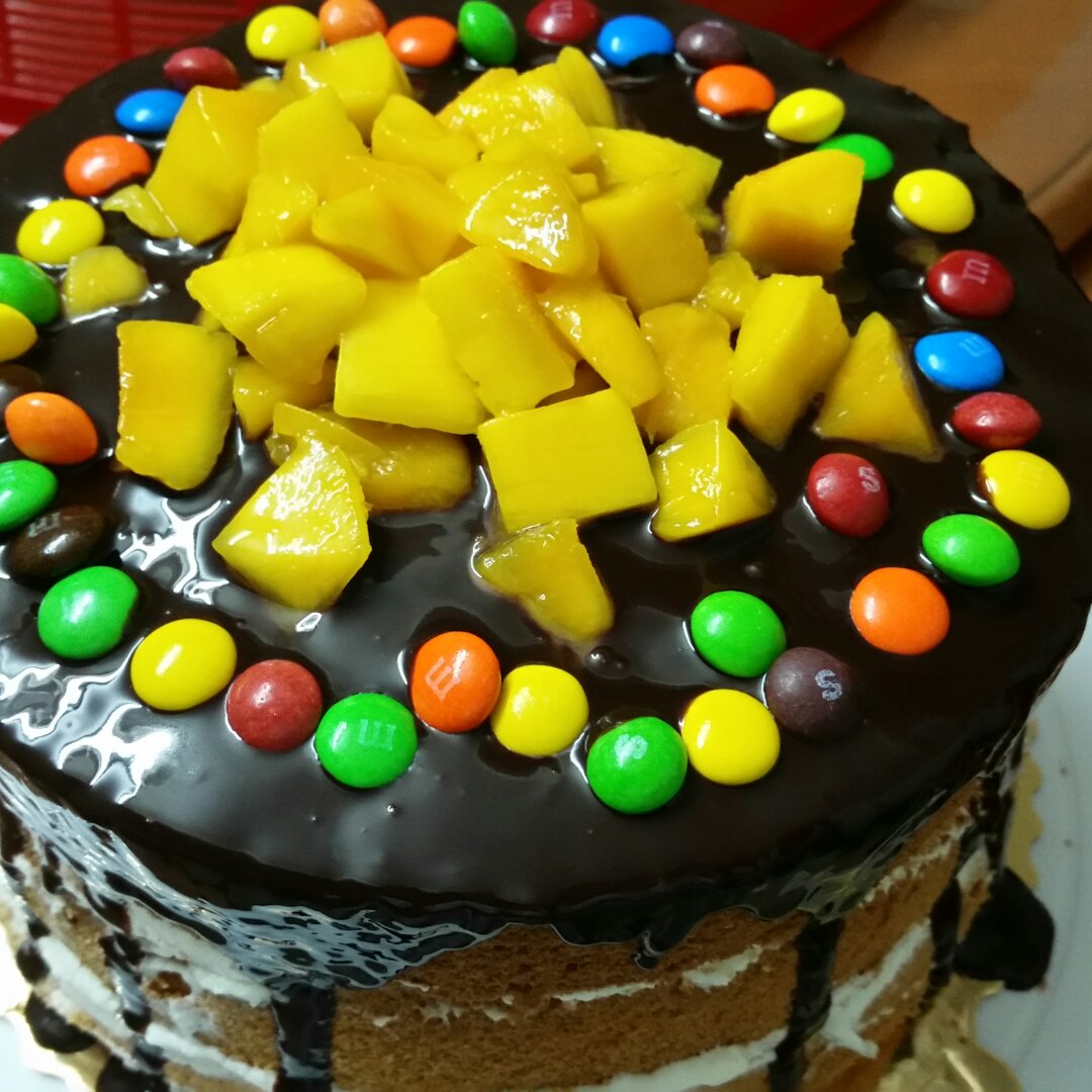 巧克力淋面裸蛋糕