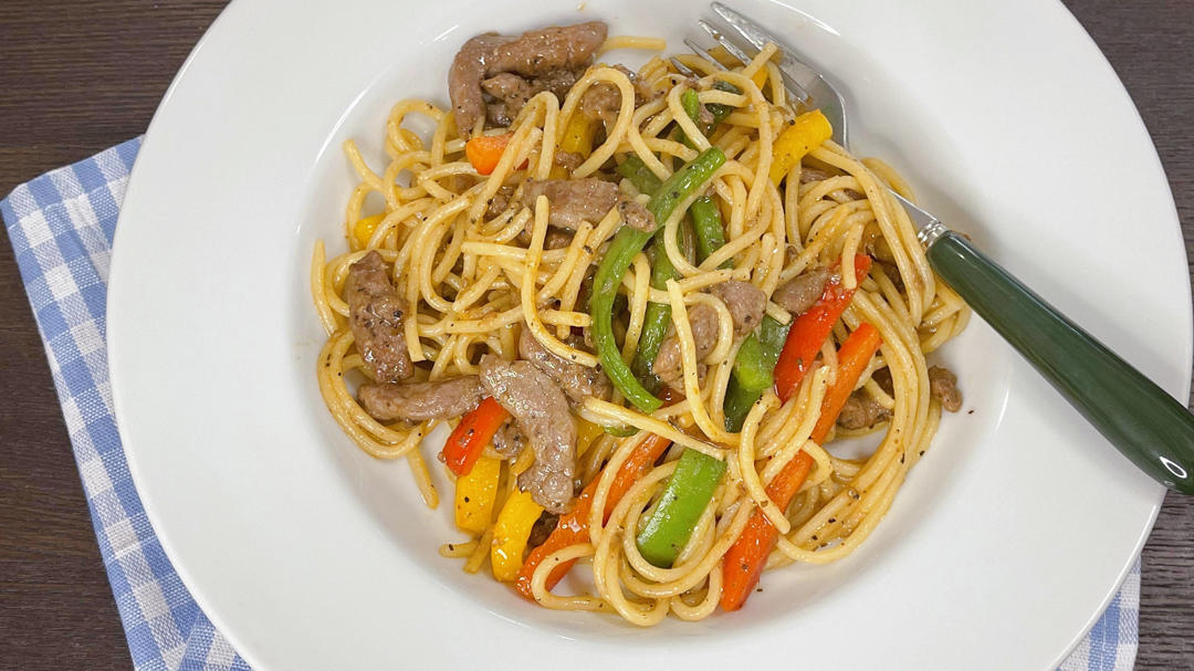 黑椒牛柳意面🍝 | 懒人简单又好吃😋