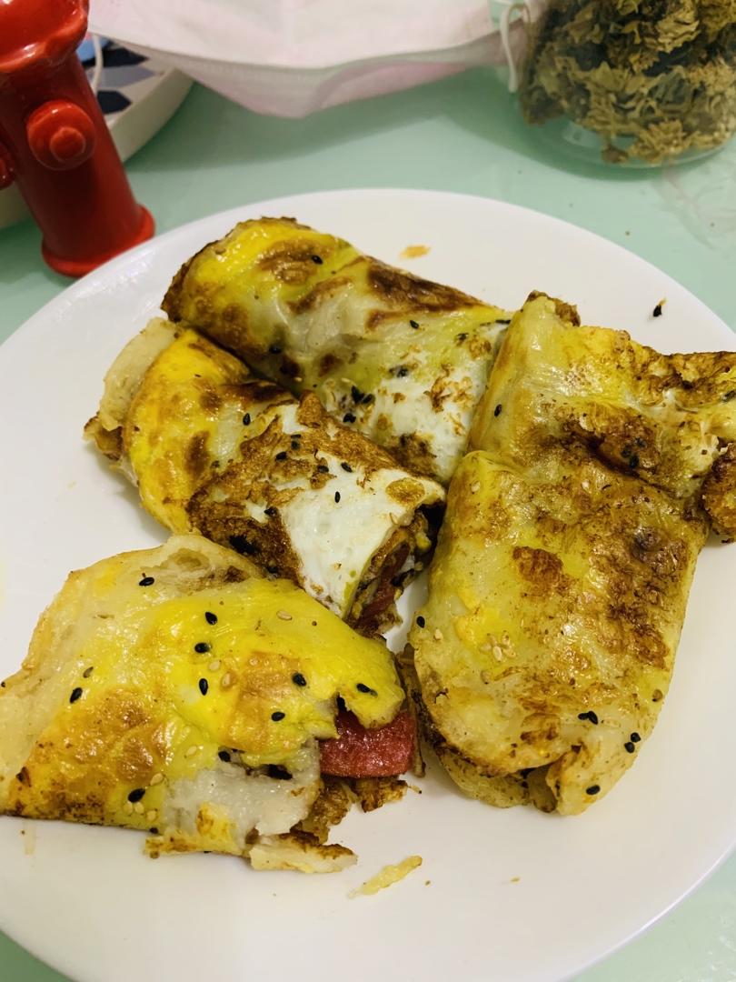 平底不粘锅版简易鸡蛋煎饼