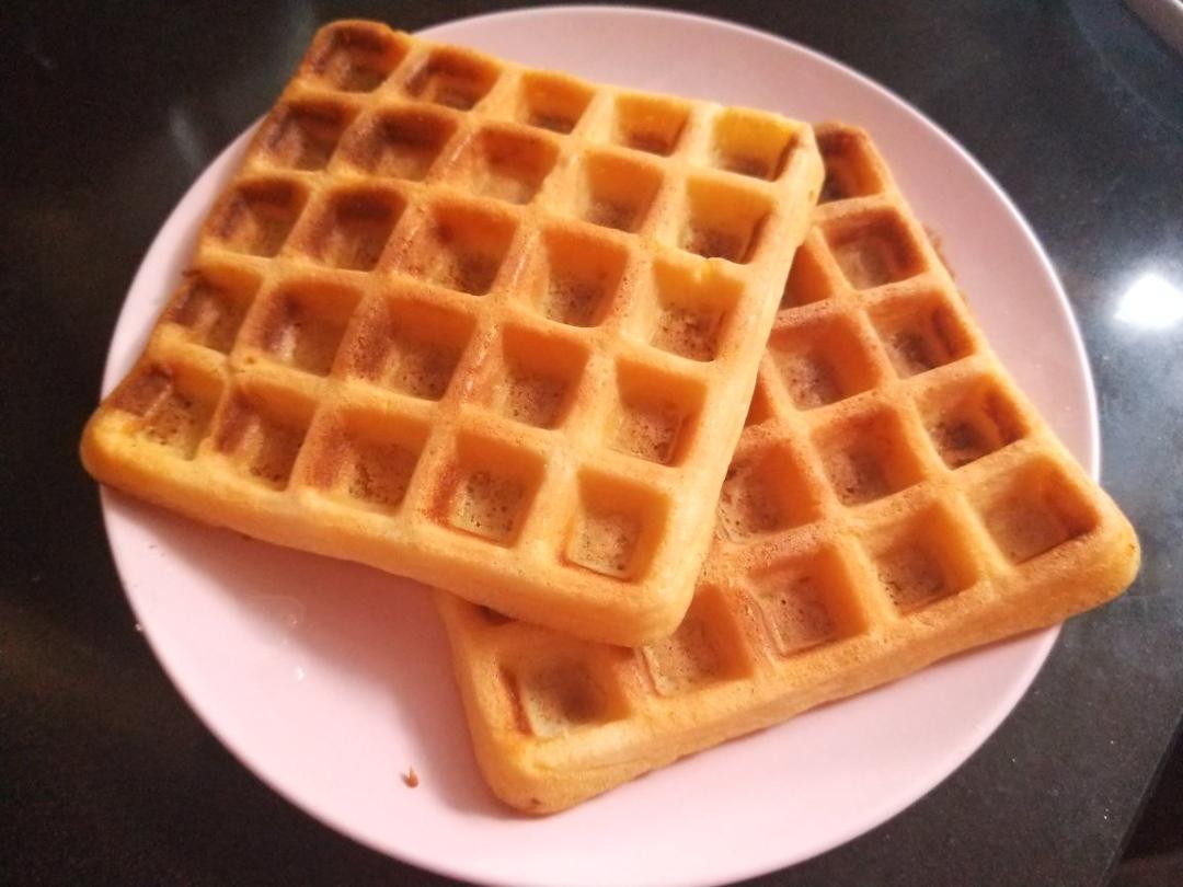 外脆内嫩华夫饼！高颜值零泡打粉！