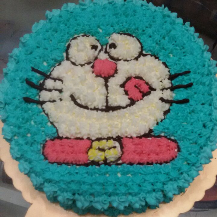 哆啦A梦蓝胖子卡通裱花蛋糕