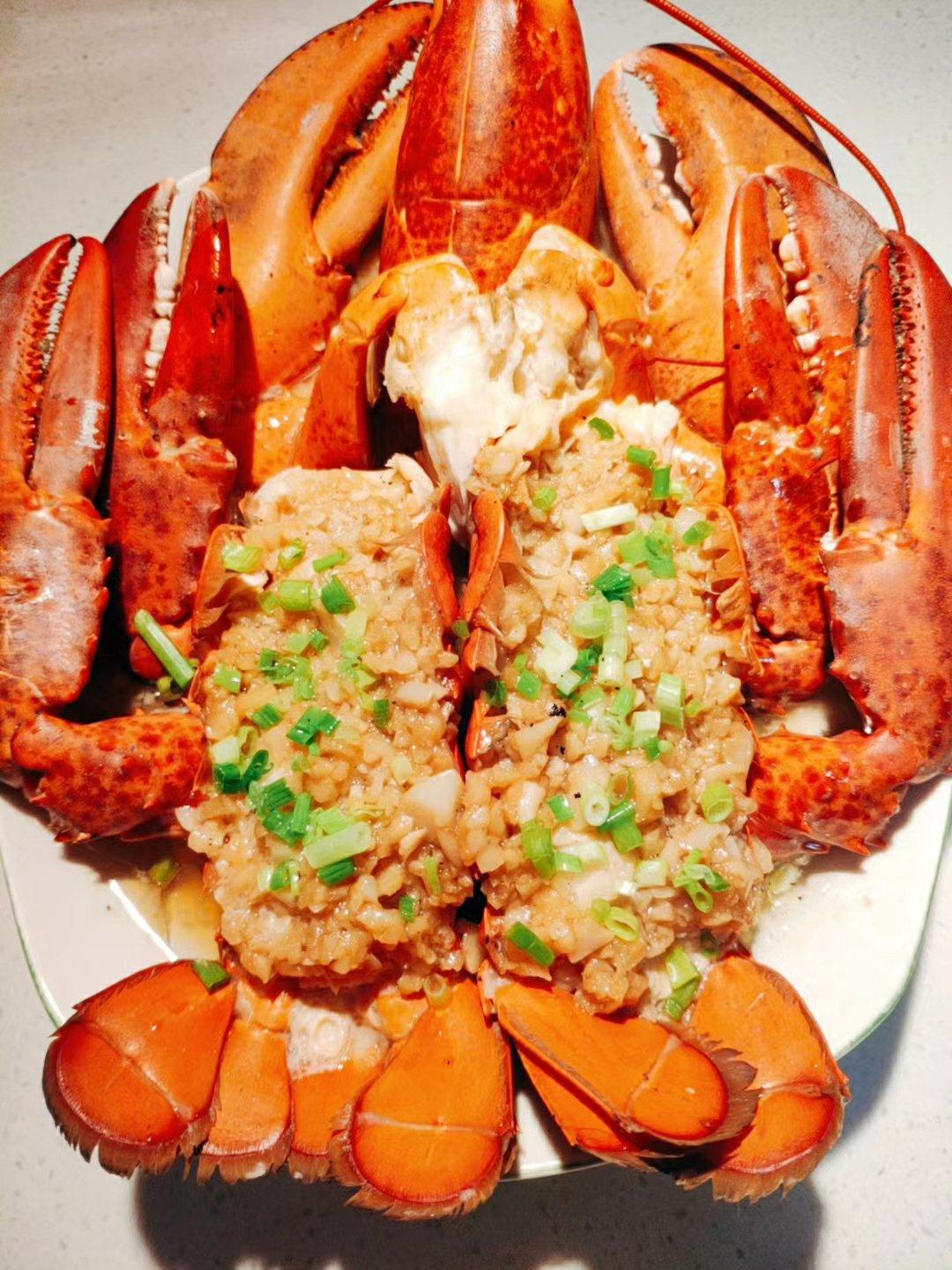 fei_姐做的蒜蓉蒸龙虾