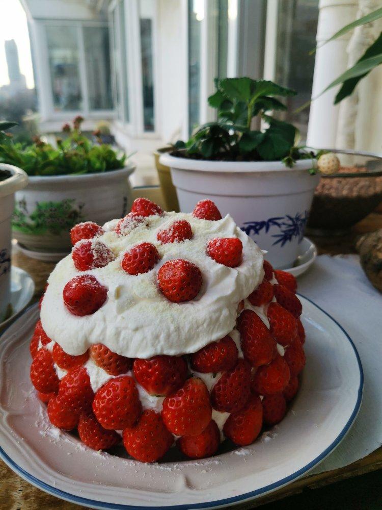 曼食慢语丨草莓芝士雪山蛋糕