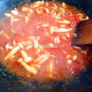 茄汁海鲜菇的做法 步骤3