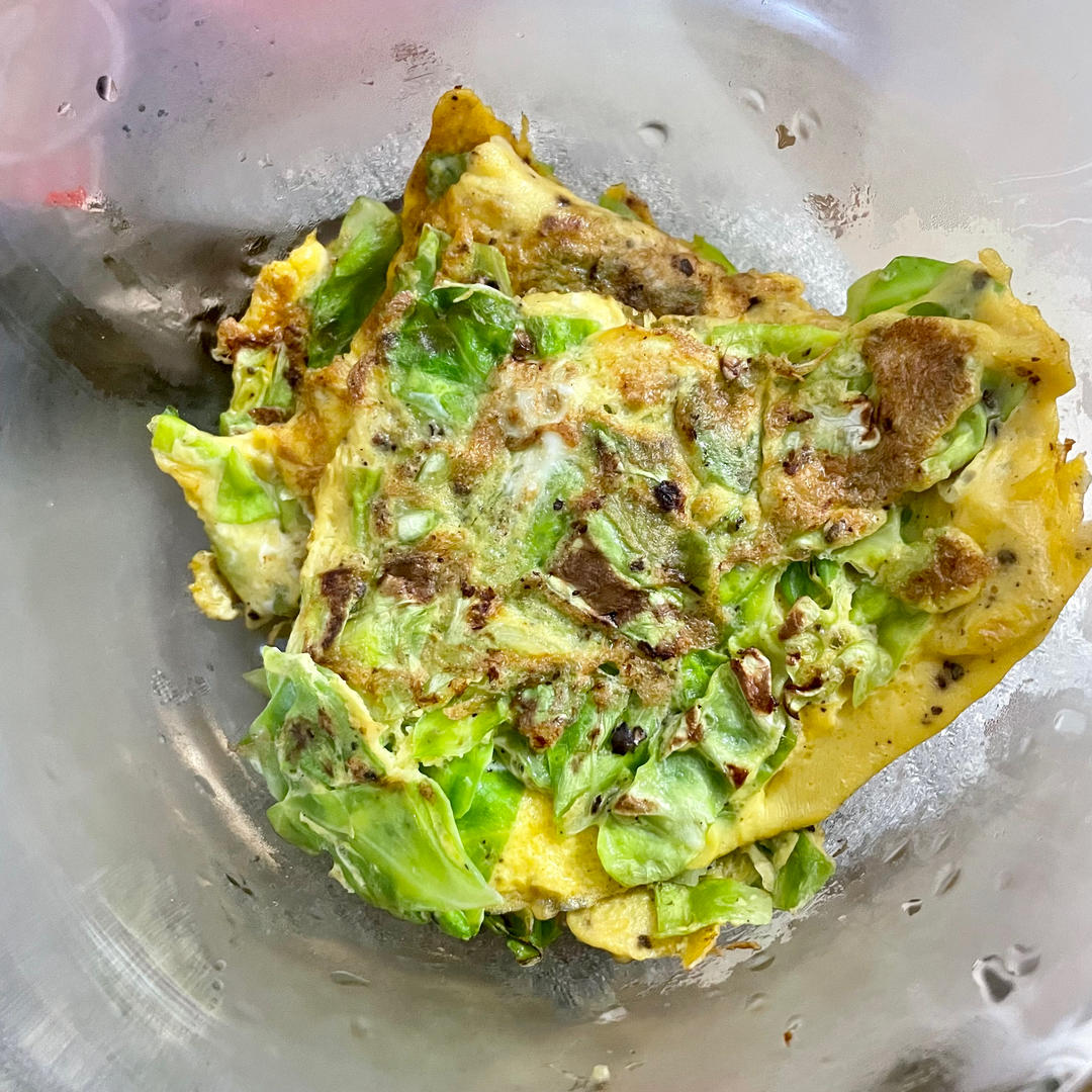 减脂餐|快手低脂低卡早餐饼～包菜蛋饼