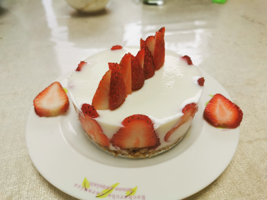 草莓布丁蛋糕（无烤箱无奶油无打发）的做法 步骤5
