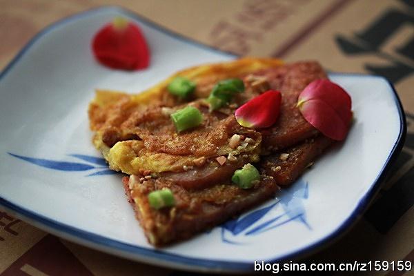 午餐肉鸡蛋饼的做法