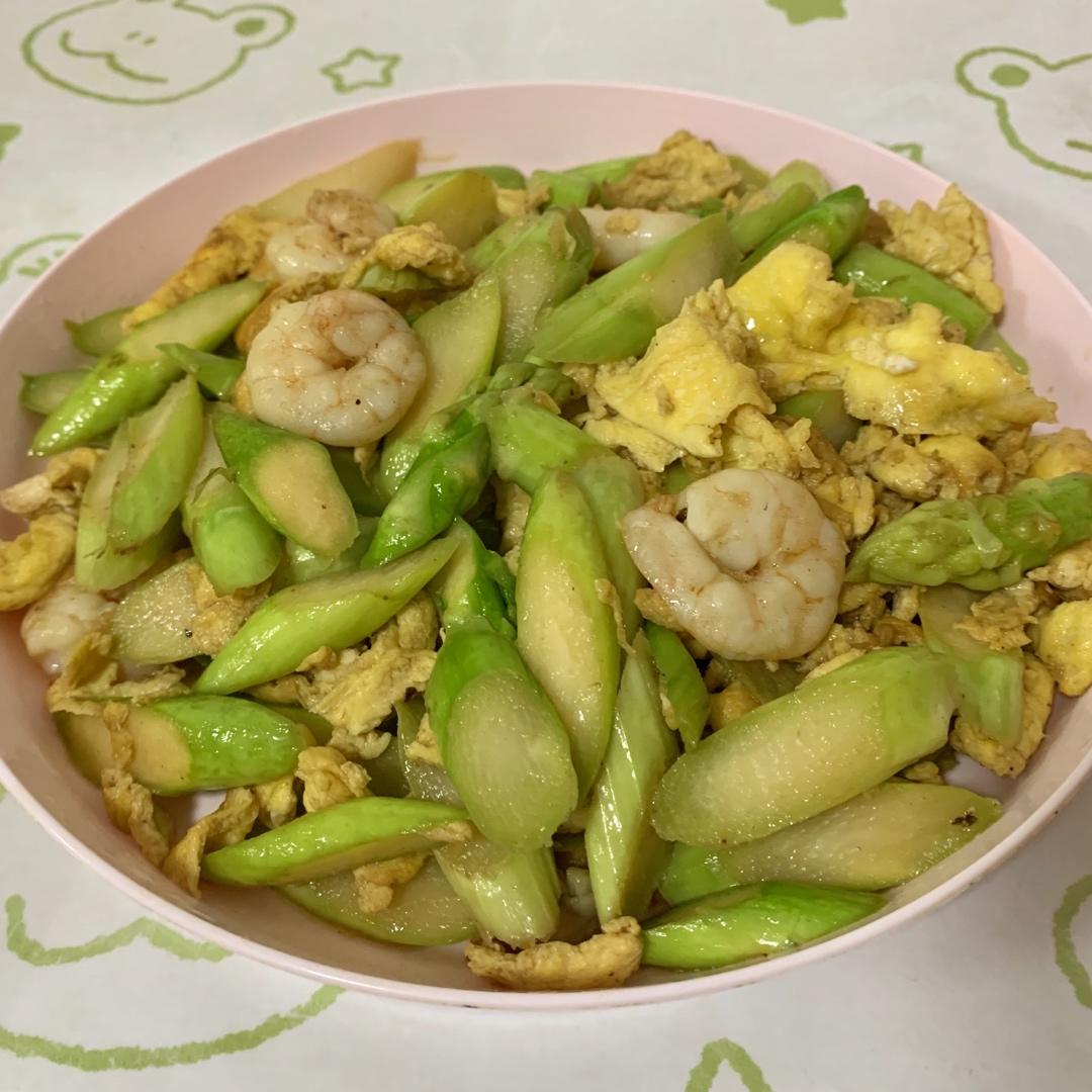芦笋炒虾仁