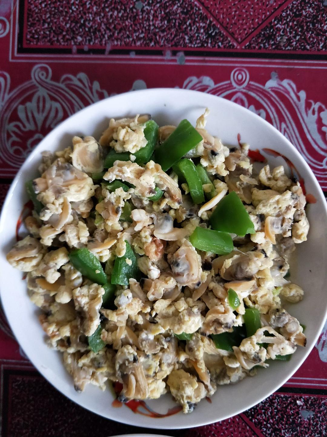 蚬子肉炒鸡蛋