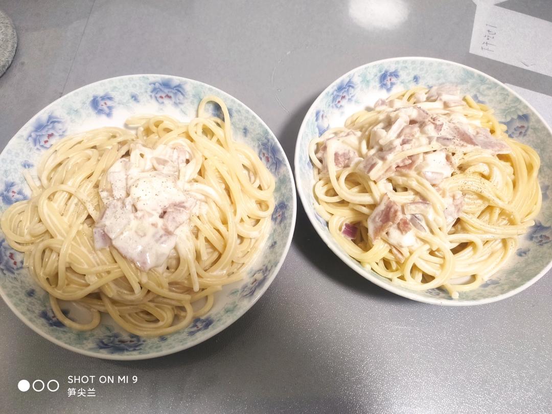 奶油蘑菇培根意大利面