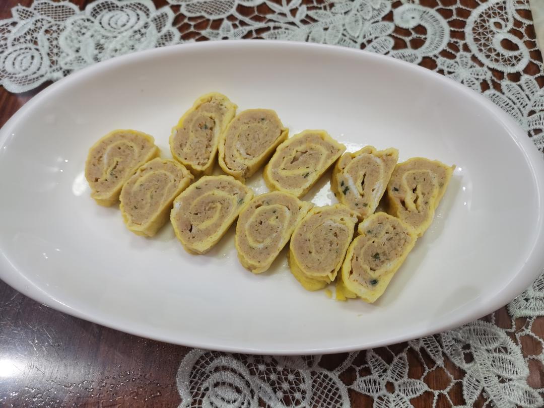 宝宝蛋皮肉卷  儿童肉蛋卷 婴幼儿鸡蛋肉卷《一岁以上宝宝辅食》卷尖 蒸鸡蛋皮卷肉午餐肉