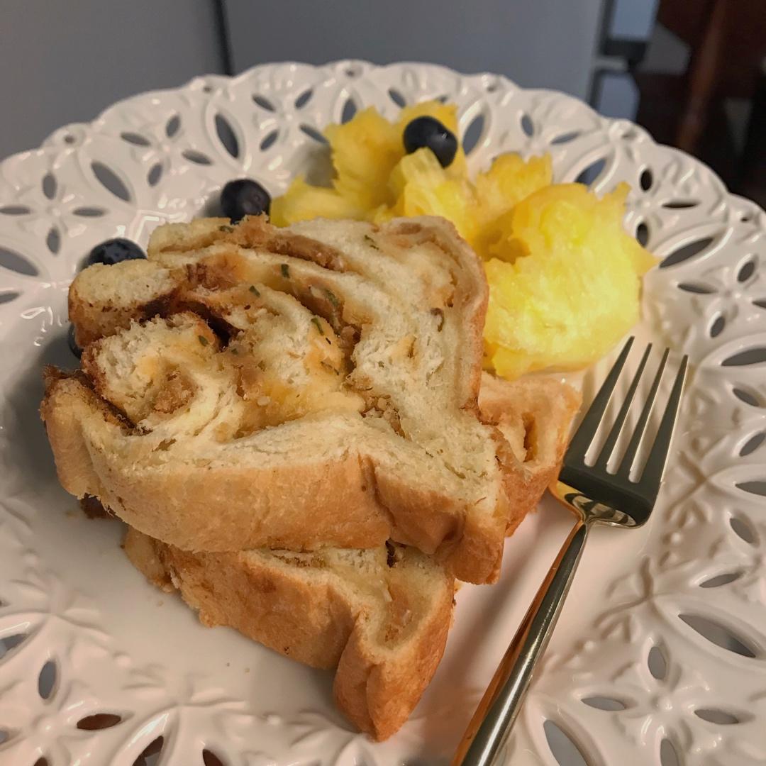 香葱肉松手撕吐司