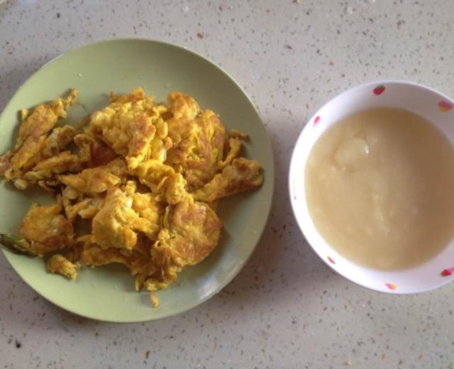 【宝贝早餐100天不重样-18/100】玉米面粥+炒鸡蛋的做法